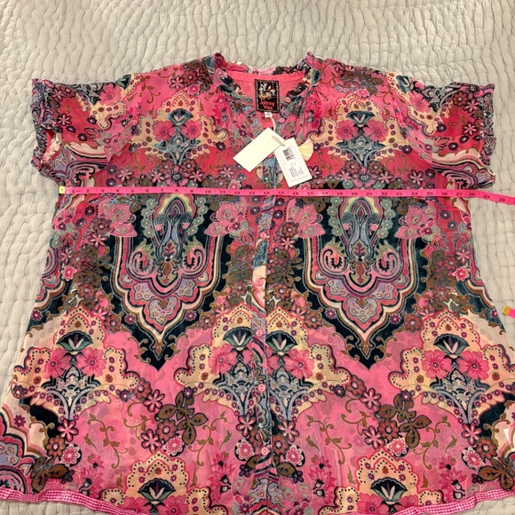 Johnny Was ZOLI TAPE HEM BURNOUT TUNIC 2X - Picture 9 of 10